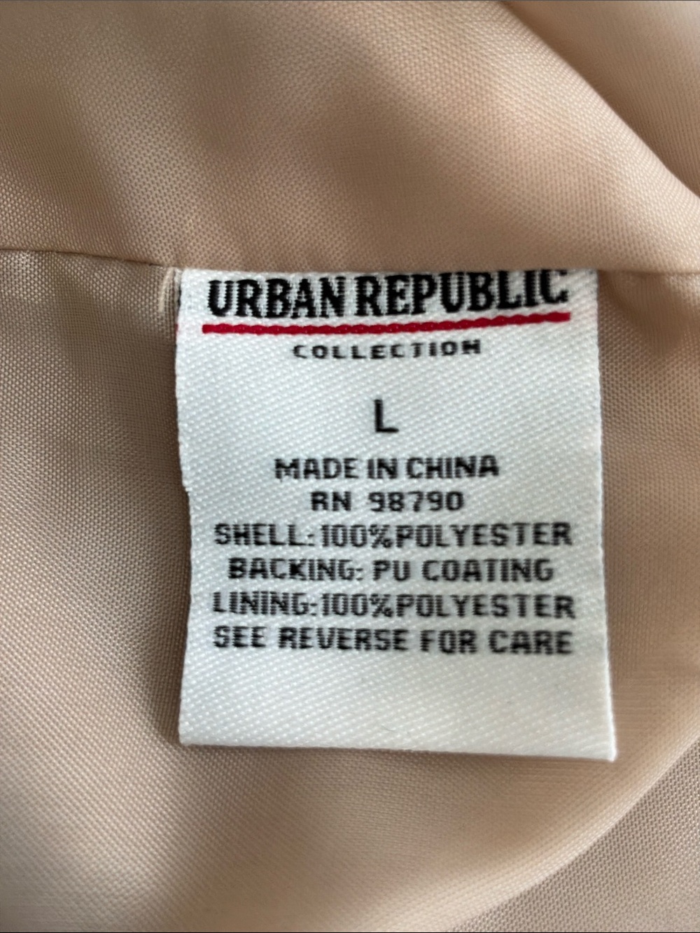 Urban Republic Light Beige Trench rain coat with belt size L - Picture 4 of 6